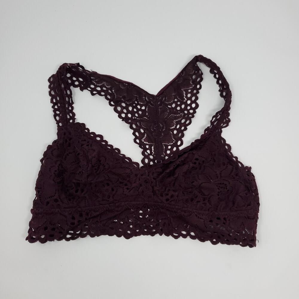 Aerie Maroon Lace Bralette Size M